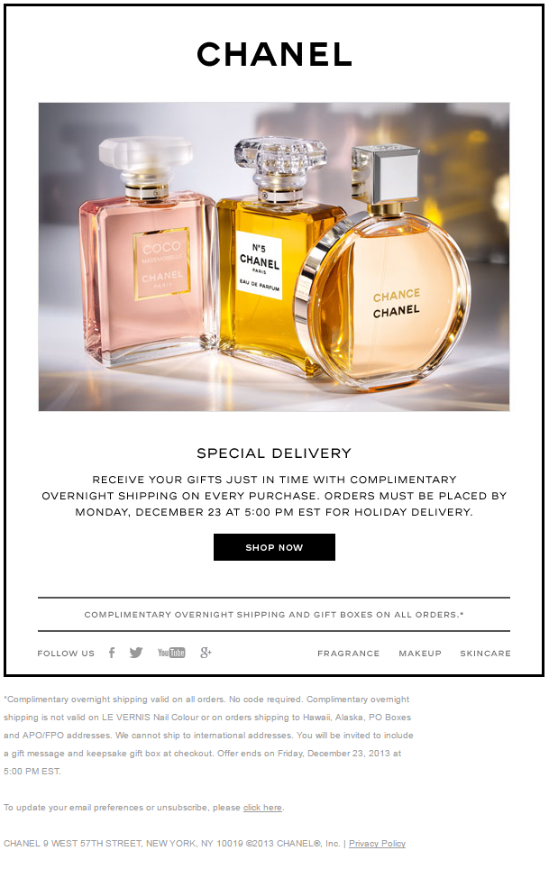 Ecommerce email template and landing pages-Chanel_Email
