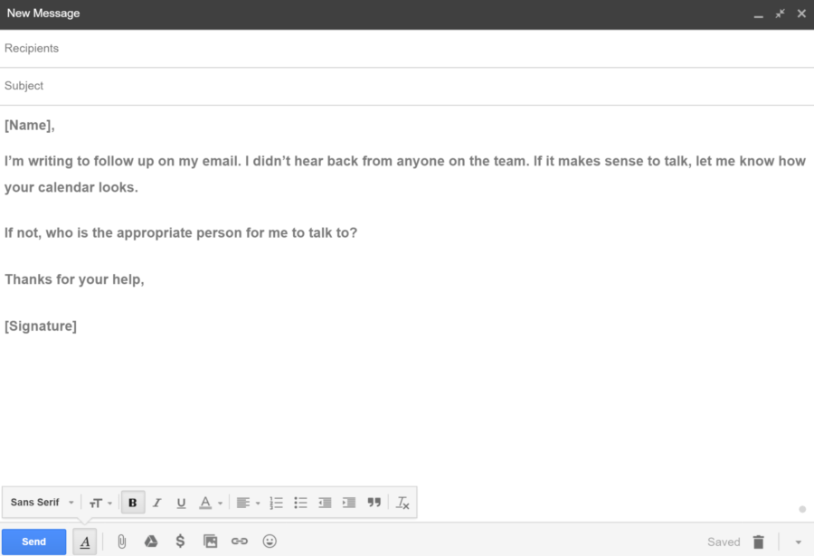 Cold Email Follow Up Template 2