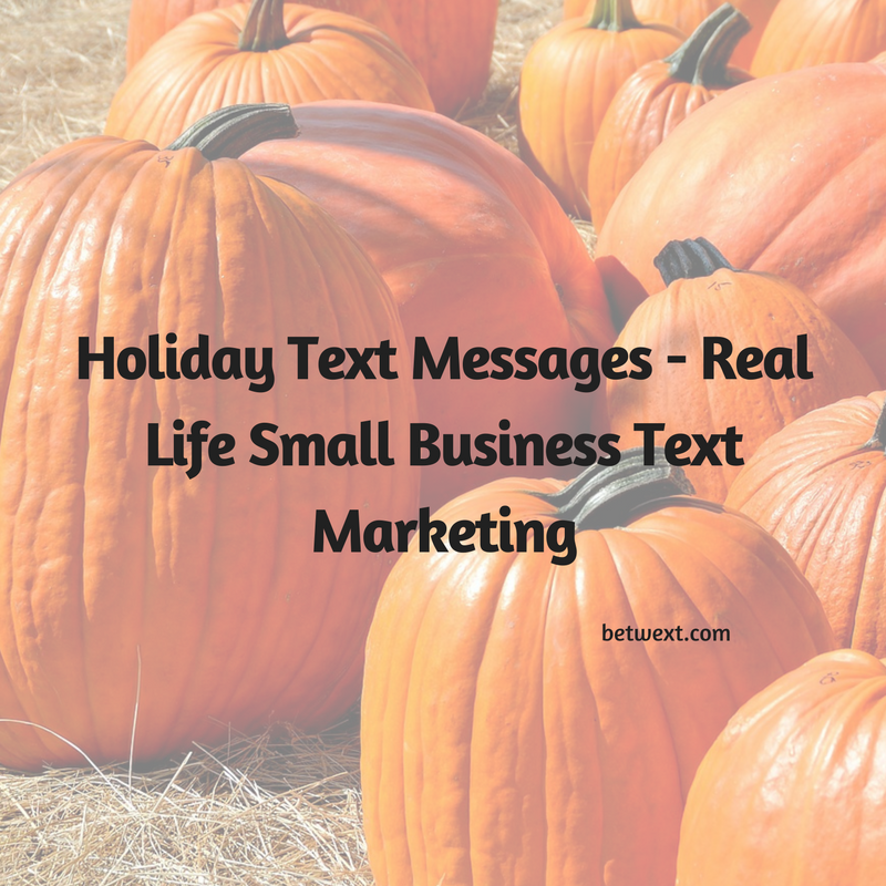 Holiday Text Messages - Real Life Small Business Text Marketing