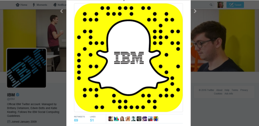B2B stalwarts, like IMB in this screenshot, are testing whether Snapchat will be the next big B2B marketing tool.