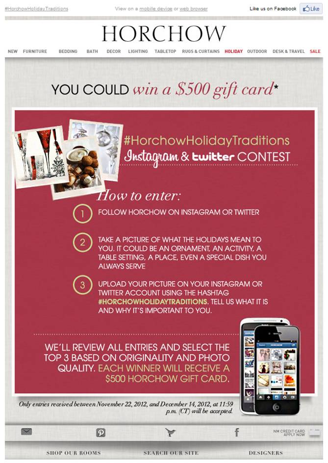 Instagram & Email Marketing- Horchow