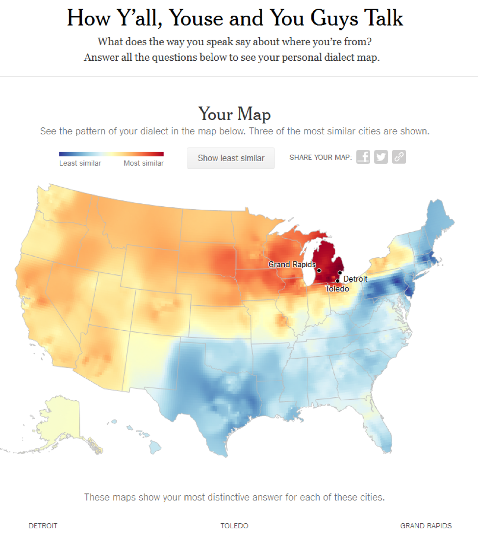 NY Times Regional Dialect Quiz