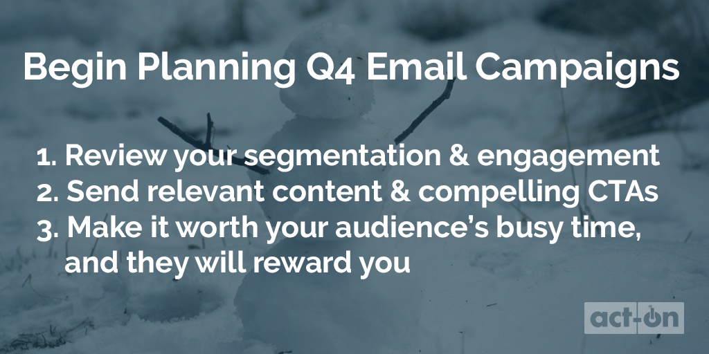 This graphic outlines three tips to improving your Q4 email sending strategy