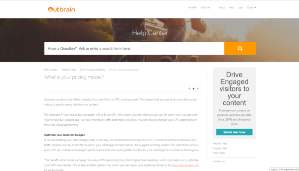 Outbrain Pricing