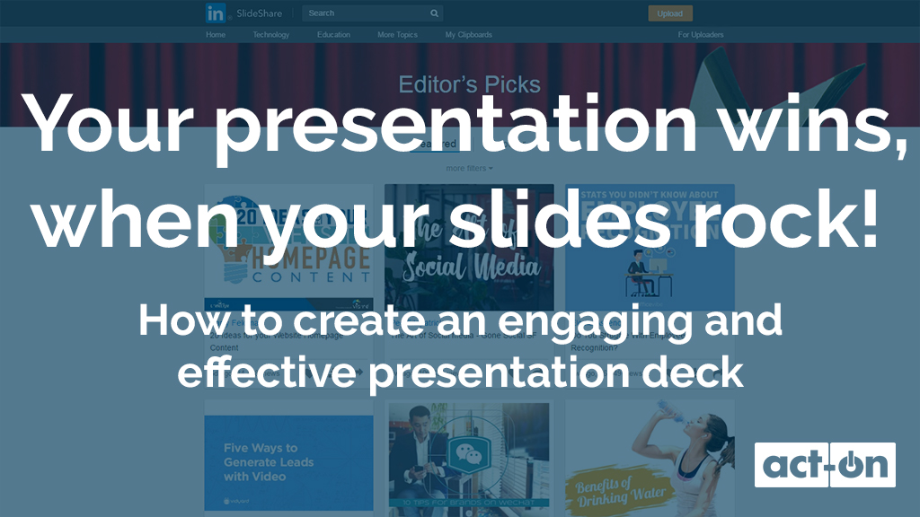 As this graphic suggest, your presentation’s success depends on the quality of your slide deck. This post offers tips for a better presentation slide deck.