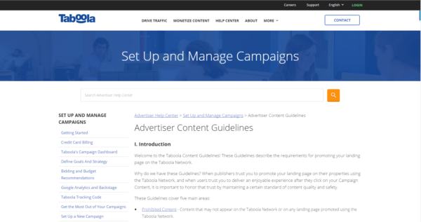 Taboola Content Guidelines