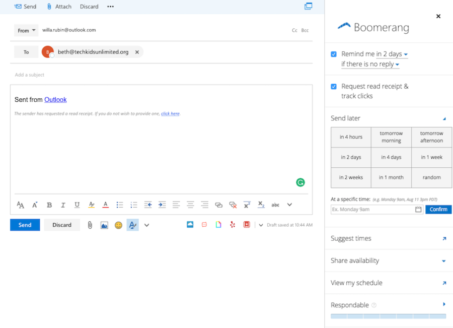 outlook extensions boomerang
