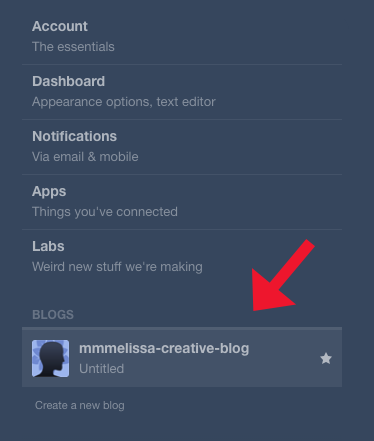 Click On Your Tumblr Blog