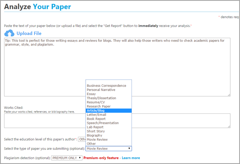 paper rater for blogging tools