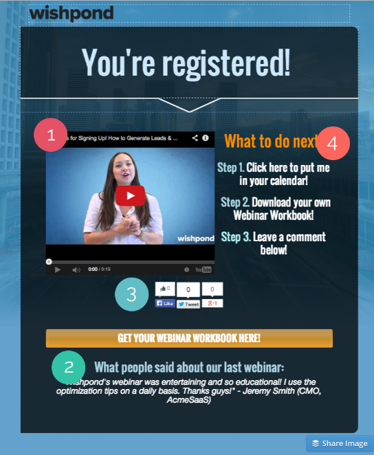 webinar thank you page