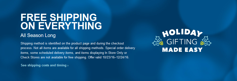 Best Buy holiday shipping offer