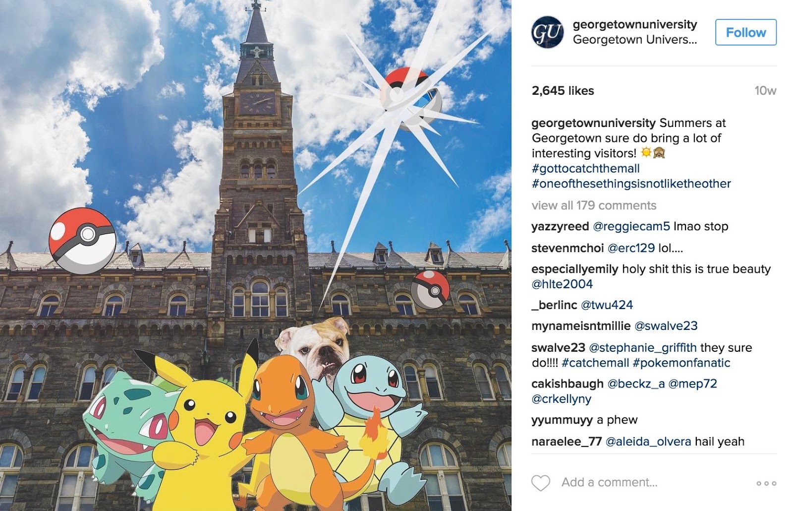Georgetown uses humor in its social content
