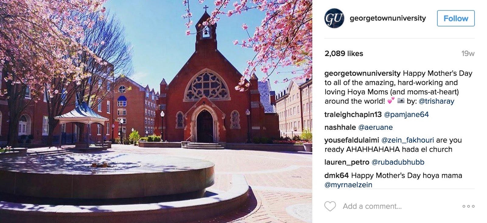 Georgetown University showcases it