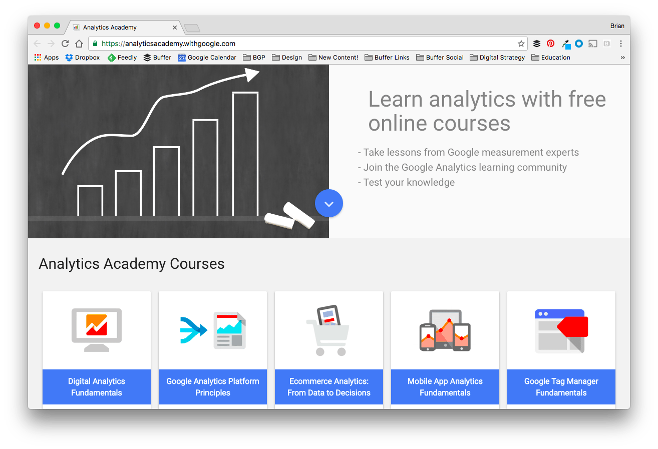 Google Analytics Academy, Social Media Classes