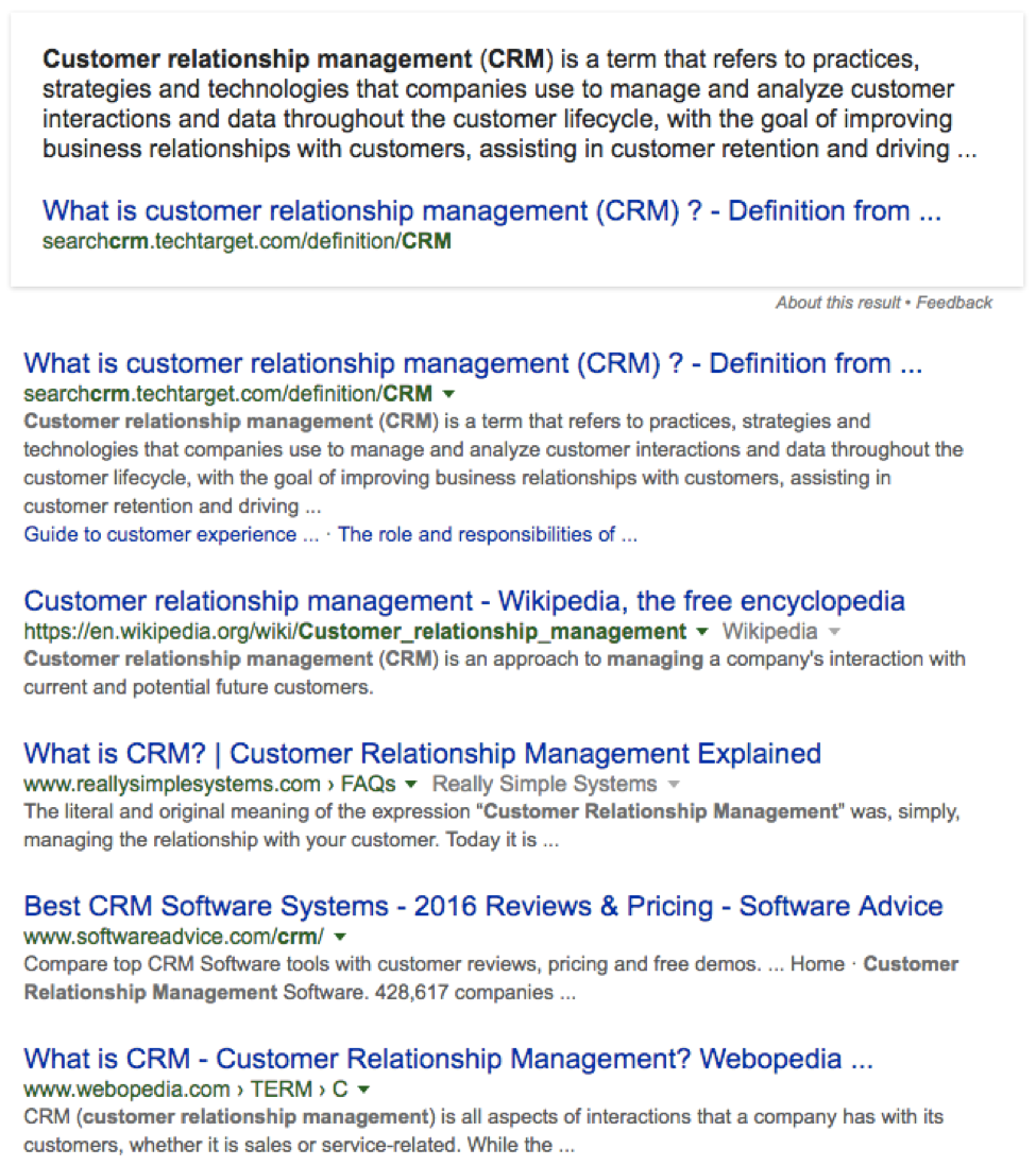 search results for CRM management