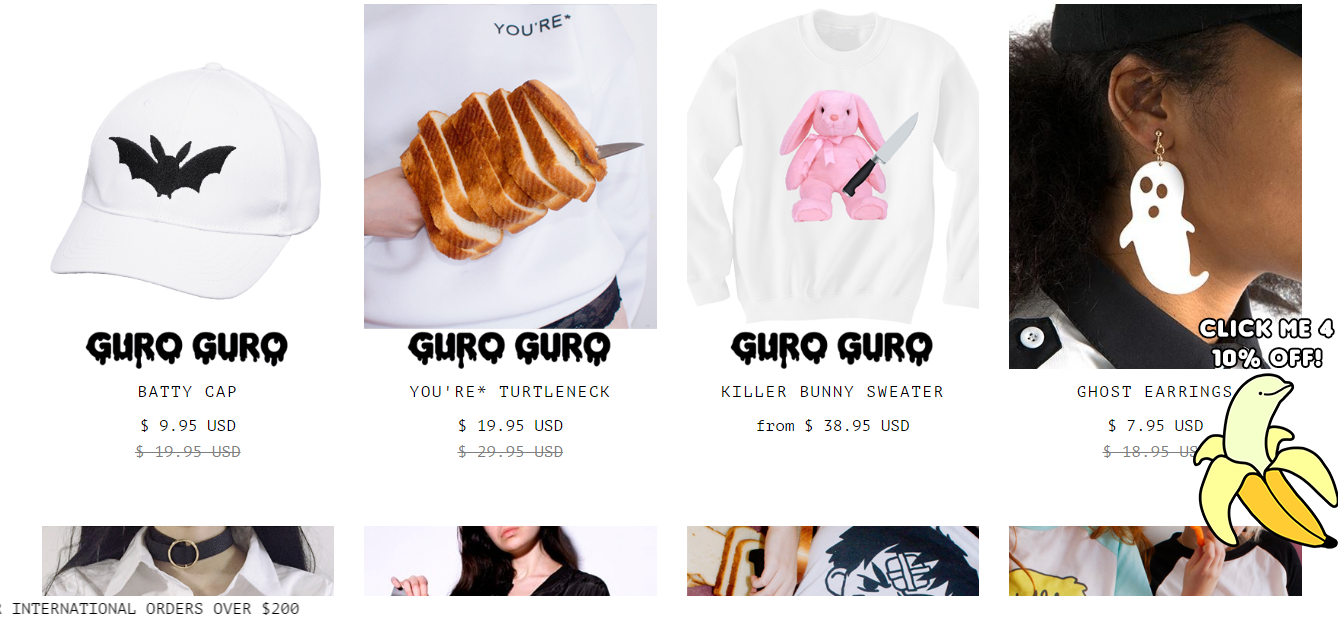 example of best eCommerce practices with Guro Guro online store 