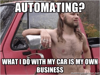 Automating? What I Do with My Car is My Own Business