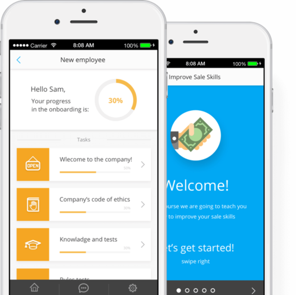 employee onboarding with internal comms app