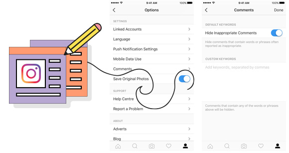 Instagram comment moderation tool settings
