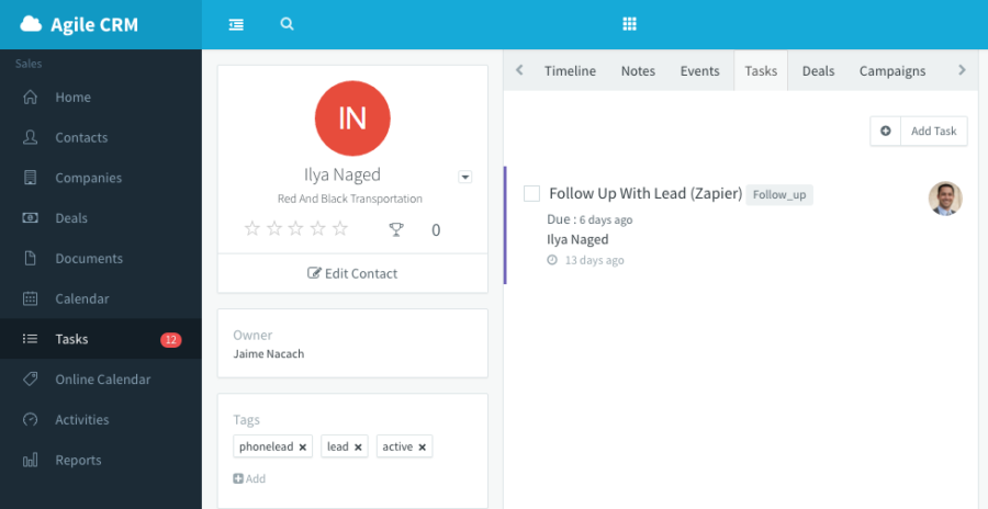 Agile CRM Task
