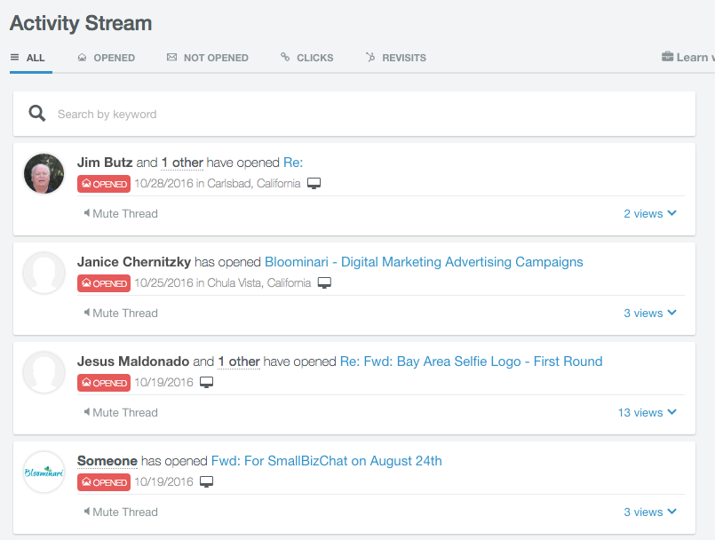 Hubspot's Email Tracking Dashboard