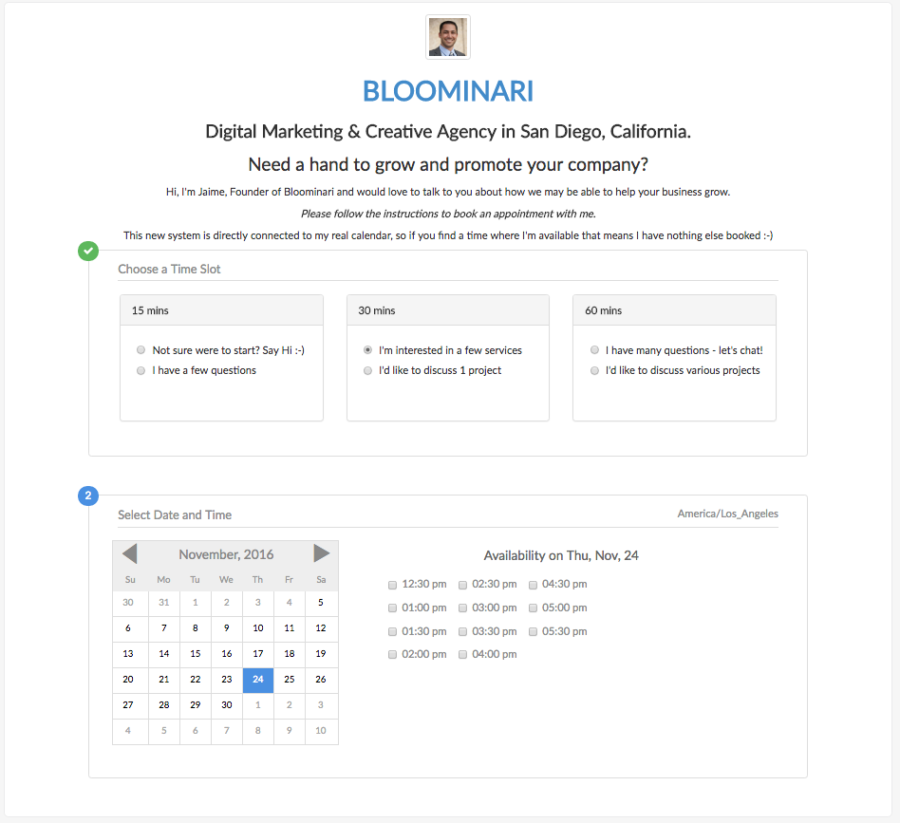 Booking meetings