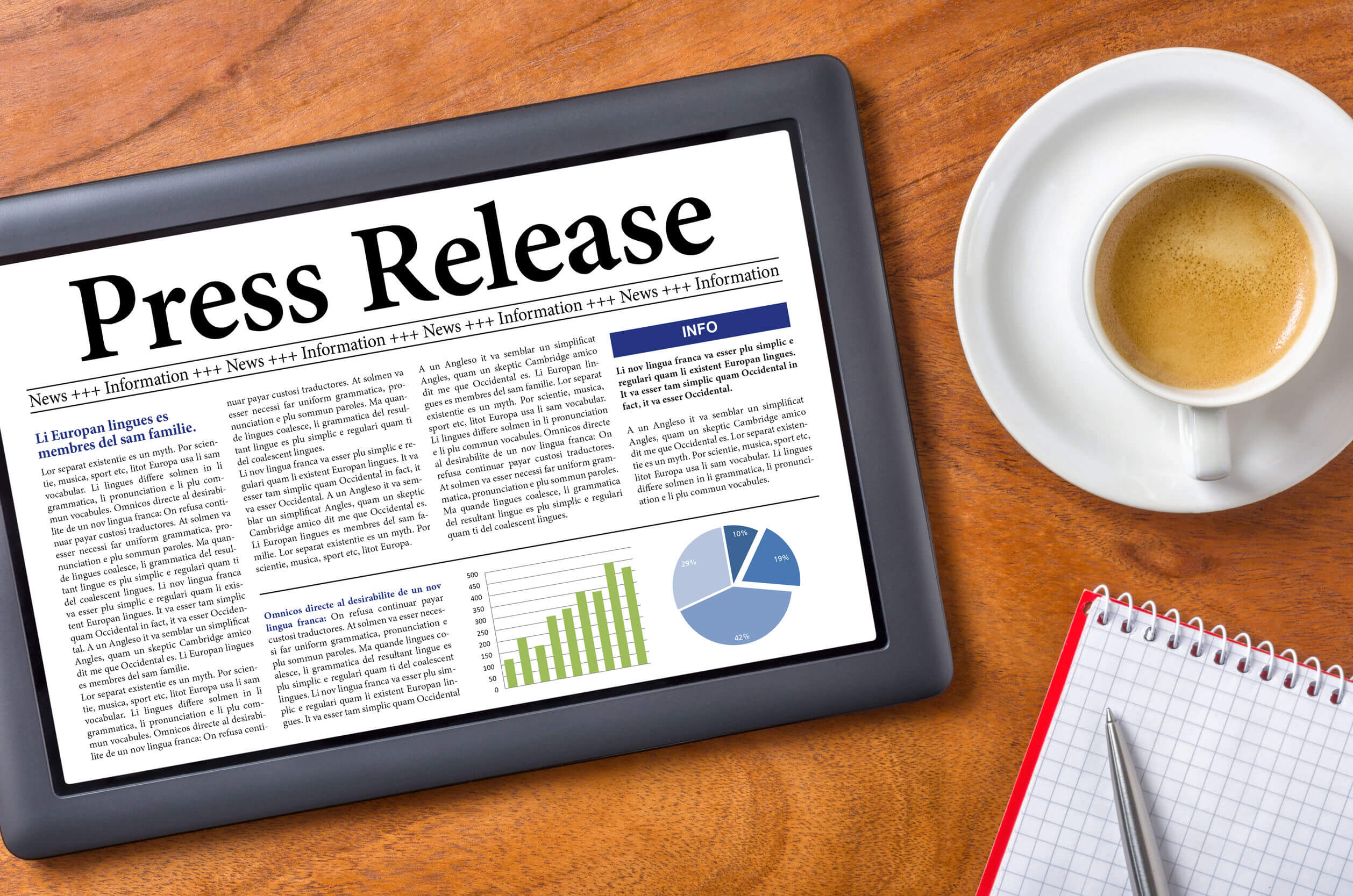 tablet on a desk - press release