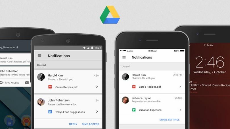 Google Drive mobile notifications