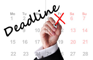 Deadline date on calendar