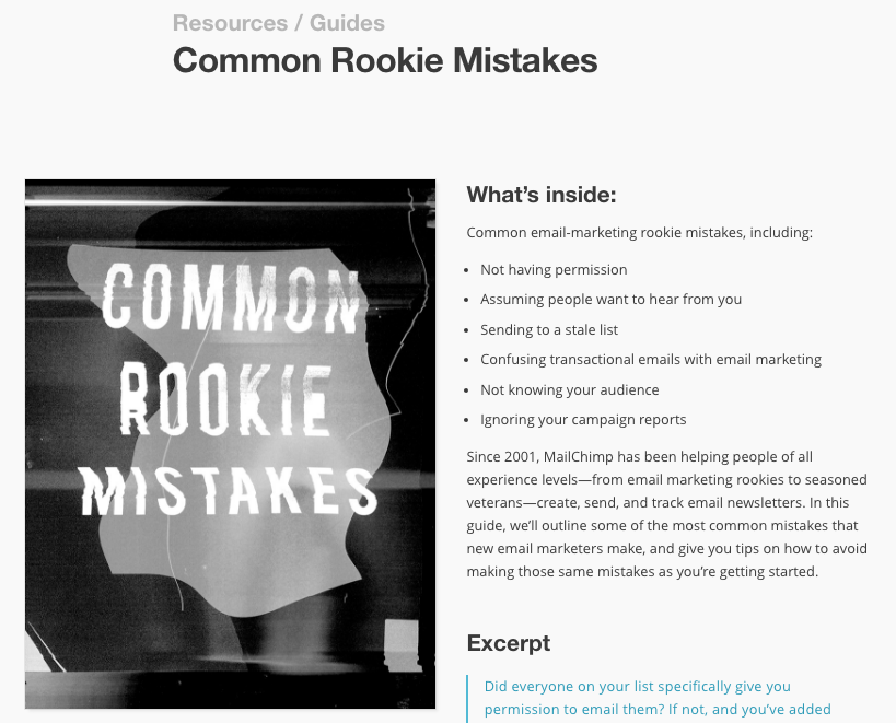 Mailchimp resource page