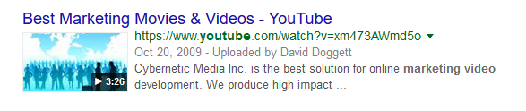 YouTube Video Listing