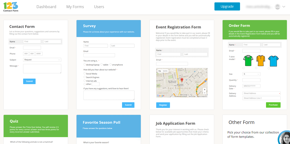 Users forms