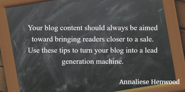 Quote from blog lead generation article