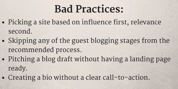 Guest Blogging Bad Practices