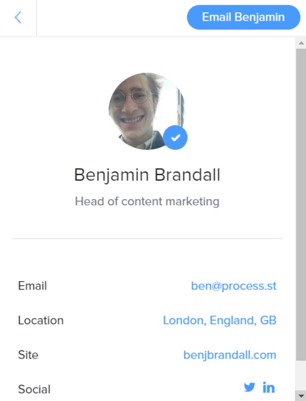 find email address - clearbit connect ben b