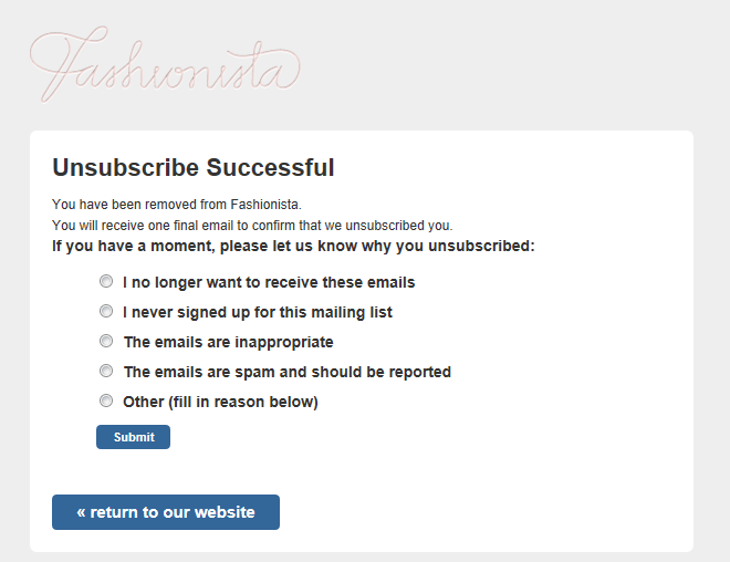 email unsubscribe rate