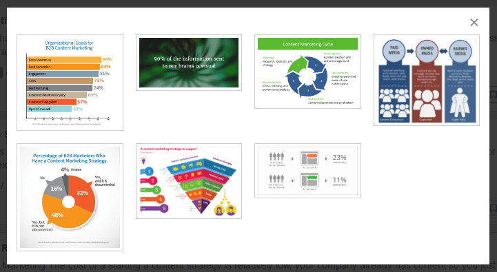 A screenshot that shows how inboundli suggests images