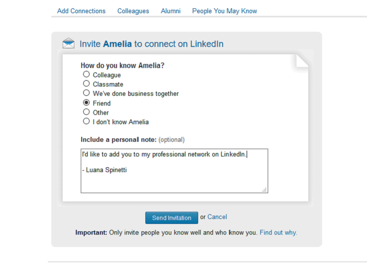 LinkedIn Intro Message for Connection Requests