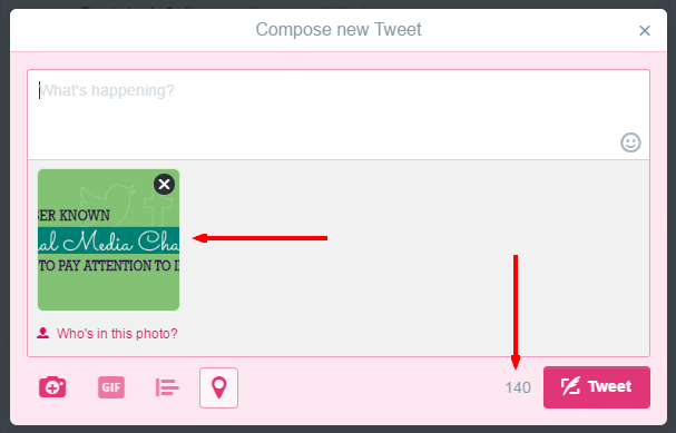 Twitter character count with image