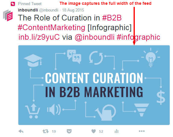A screenshot that shows an optimal image size on Twitter