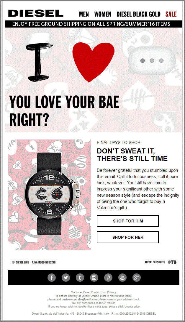 valentines day email template-Diesel