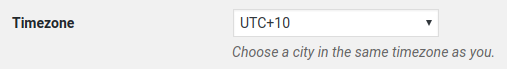 WordPress - Set Timezone