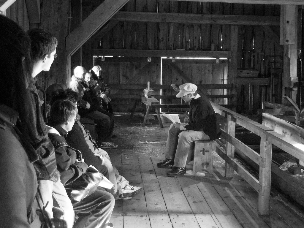 storytelling in a barn