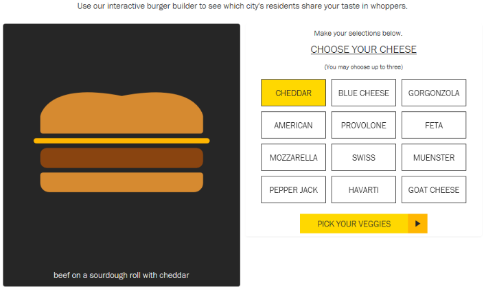 Burger Builder interactive content example