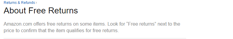 Amazon free returns