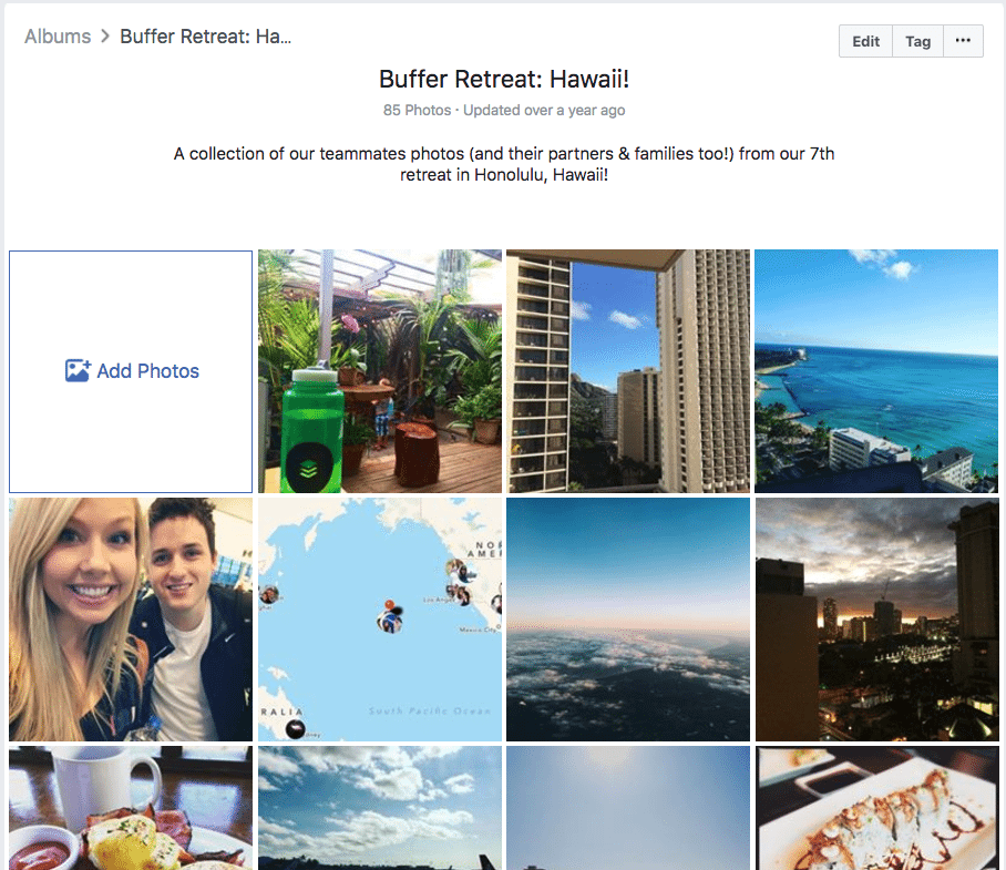 Buffer Hawaii Retreat Facebook Photo Album