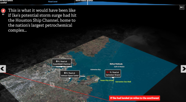 ProPublica interactive storytelling example about Hurricane Ike