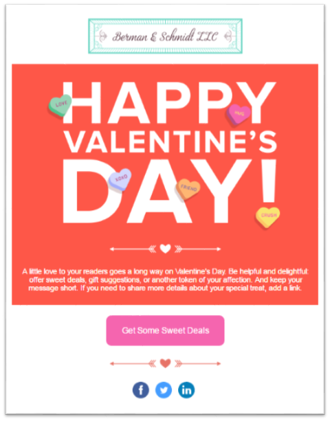 Valentines Day Emails example