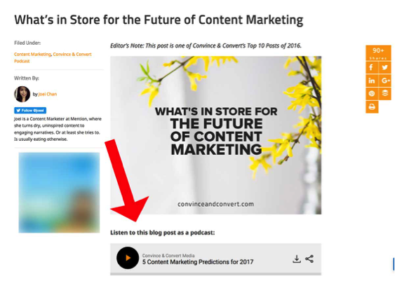 Here is an example of how you can repurpose your content
