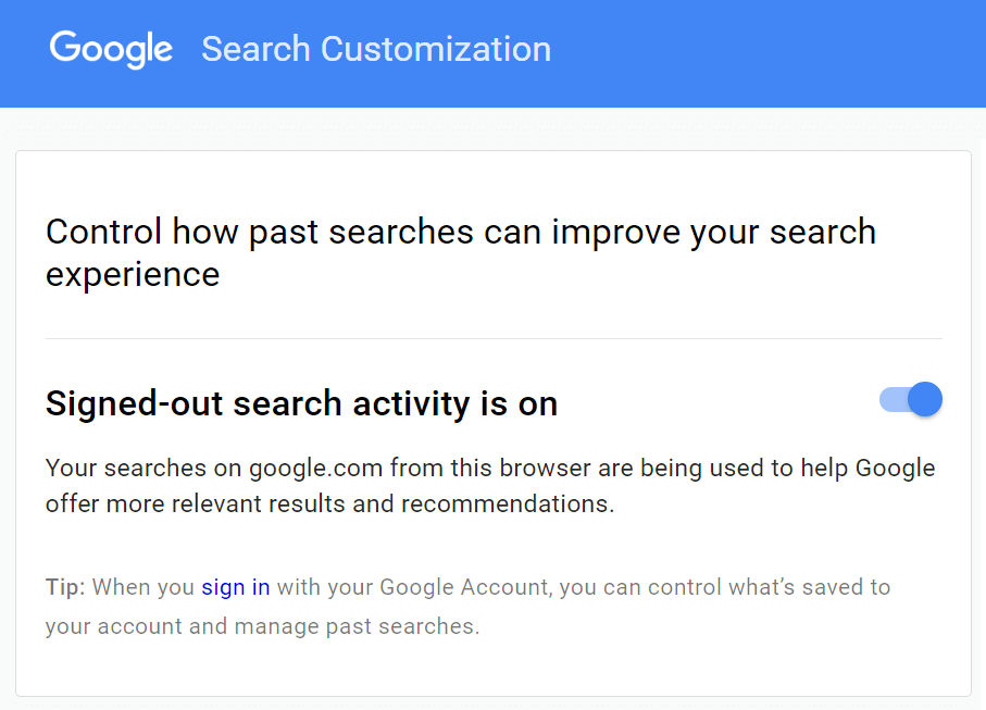 google search opt out